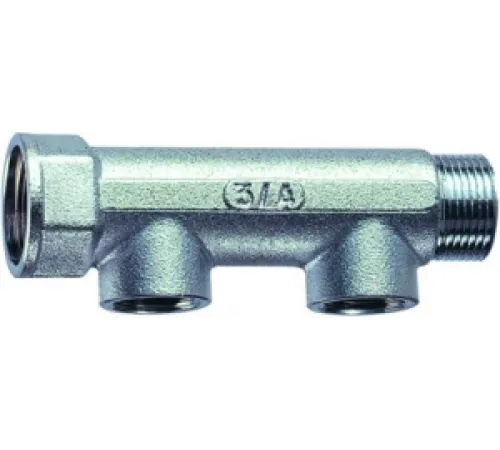 Коллектор 1 1/4", ВР-НР, 2 отвода 1/2", ВР, межосевое 50 мм FAR