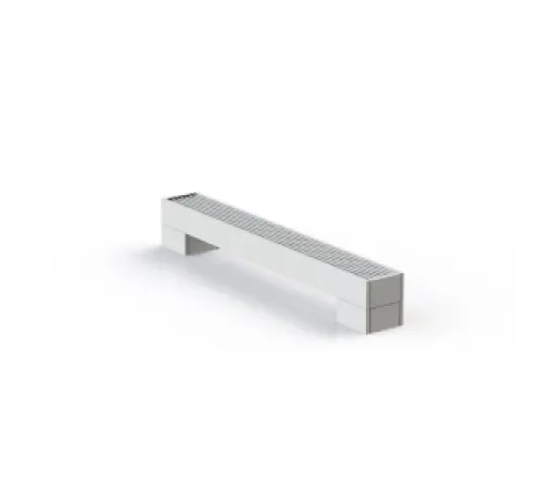 Конвектор напольный Gekon Level H08 L050 W13, c решеткой U, c закрытой ножкой S, RAL9016