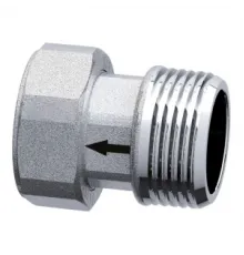 Американка c обратным клапаном, хром. 1/2”НР-3/4”НГ под пломбу