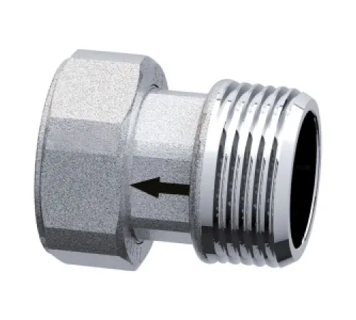 Американка c обратным клапаном, хром. 1/2”НР-3/4”НГ под пломбу