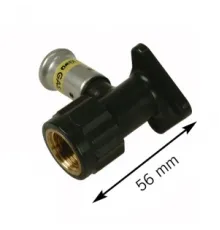 Водорозетка ВР c черной заглушкой BP04 1/2", ПВДФ пресс (газ), 16x1/2" (56 мм)