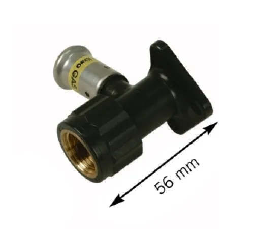Водорозетка ВР c черной заглушкой BP04 1/2", ПВДФ пресс (газ), 16x1/2" (56 мм)