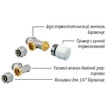 Комплект для подключения радиаторов Jaga COMC0.JV2.MA.4616