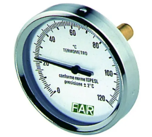 Термометр 1/2", торцевое соединение, 0...120°С, зонд 50 мм, ф80 мм FAR