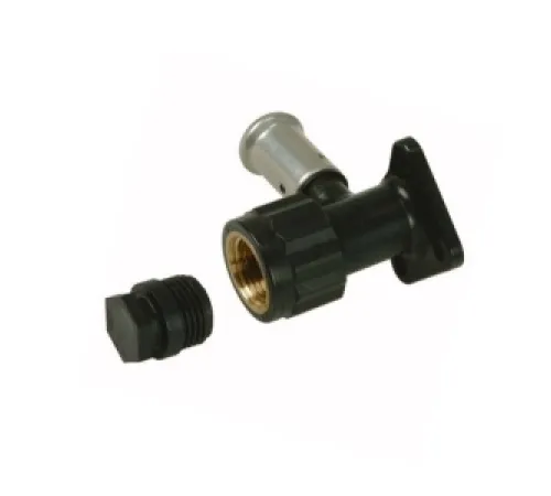 Водорозетка ВР c черной заглушкой BP04 1/2", ПВДФ пресс, 20x1/2" (56 мм)