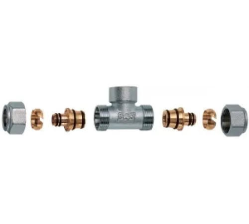 RACC. A T 2 MONOCONI F 3/4' CROMATO ADATT.MULTISTRATO 16X2.25