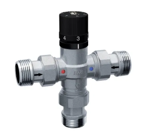 Термосмеситель с обрат.клапанами, 1/2" американки