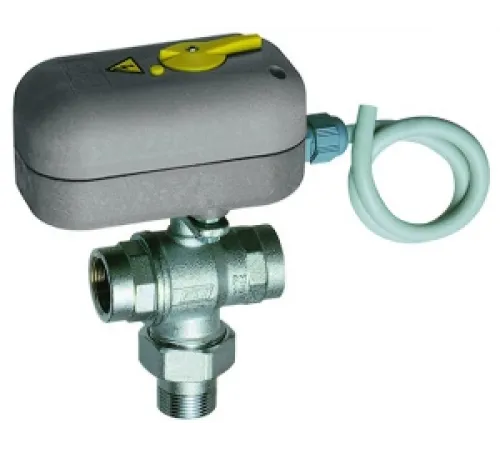 Кран шаровой 3-х ход., 1", НР-ВР, зонный, 220 В, 8 сек, с ручной деблокировкой FAR