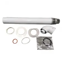 Компл. коакс. дымохода O60/100, 90° с наконечником (L=1 м) (Арт.:08522910)
