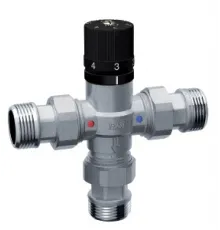 Смеситель термостатический 1/2", американки, Tmax=95°С FAR